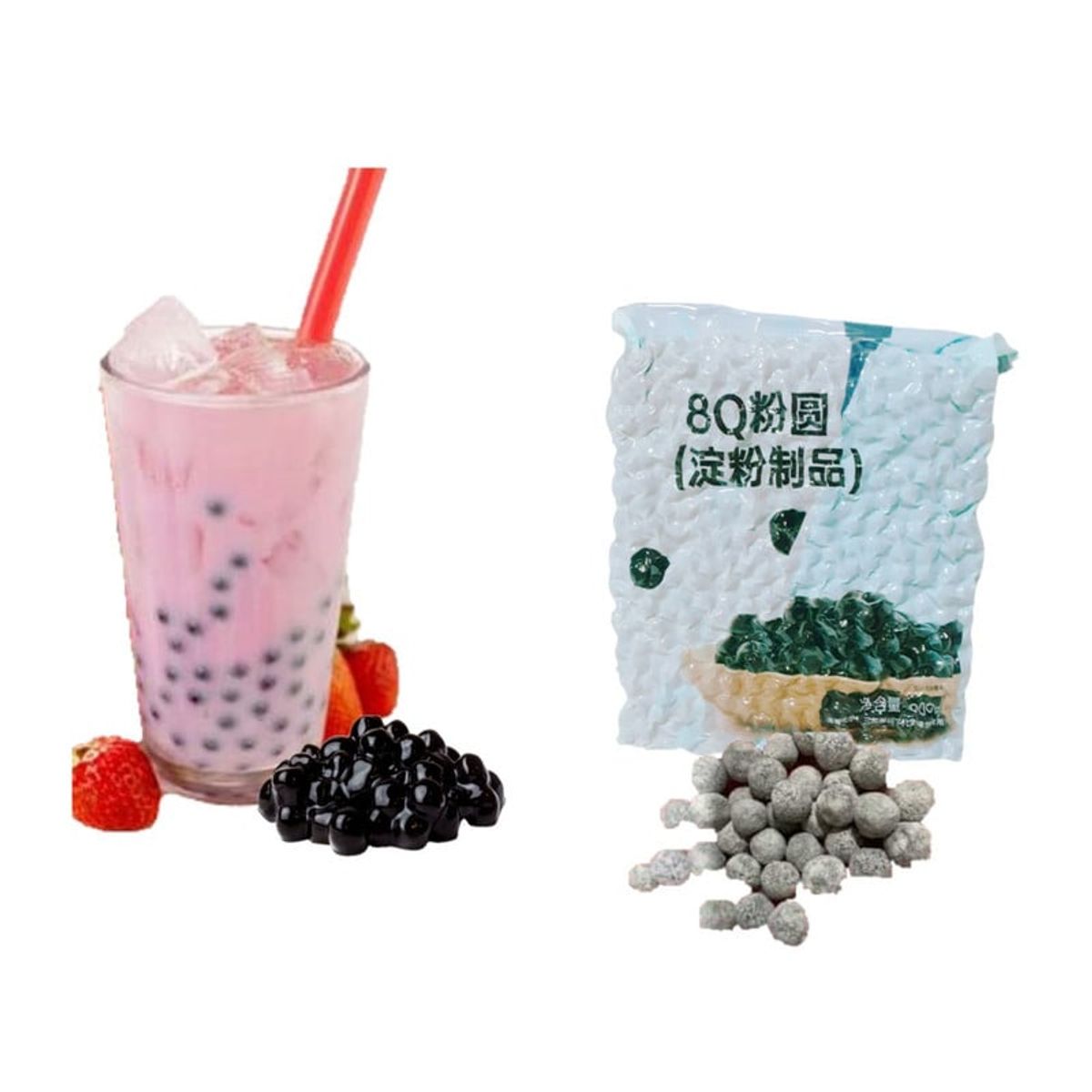 GENERICO - Perlas de Almidon de Tapioca Negro 900gr 8Q Tapioca Pearls