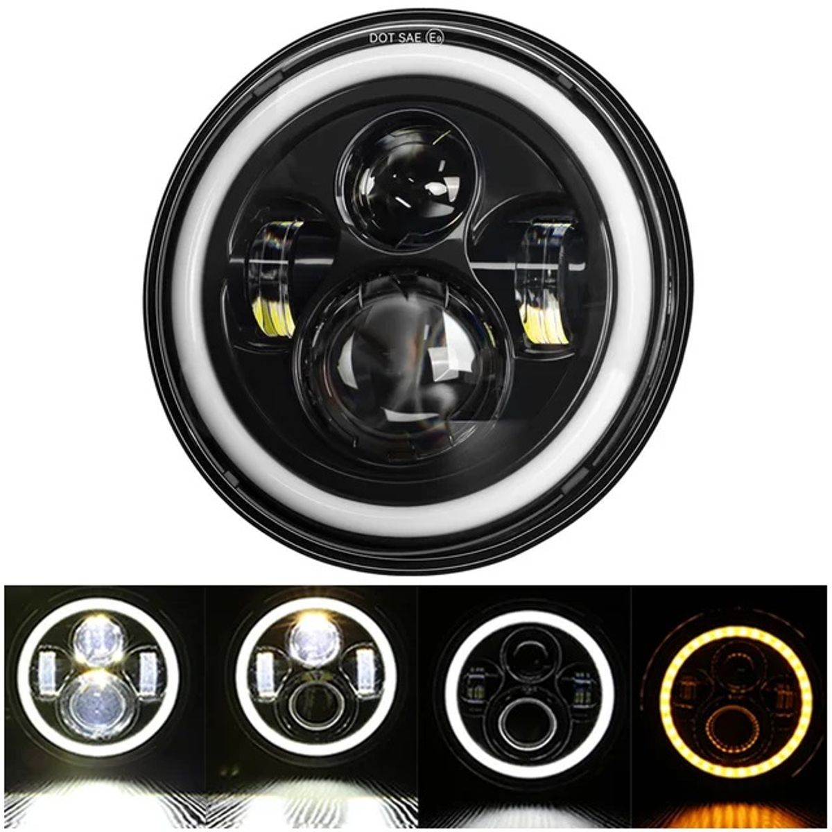 GENERICO - Faro 7pulg Iper Led Tipo Harley Auto Moto 1pcs