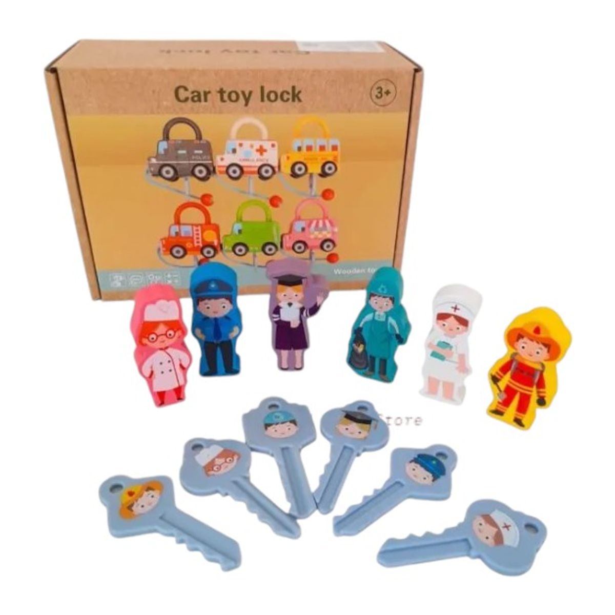 GENERICO - JUGUETE DIDACTICO CARRO DE PROFESIONES CON LLAVES