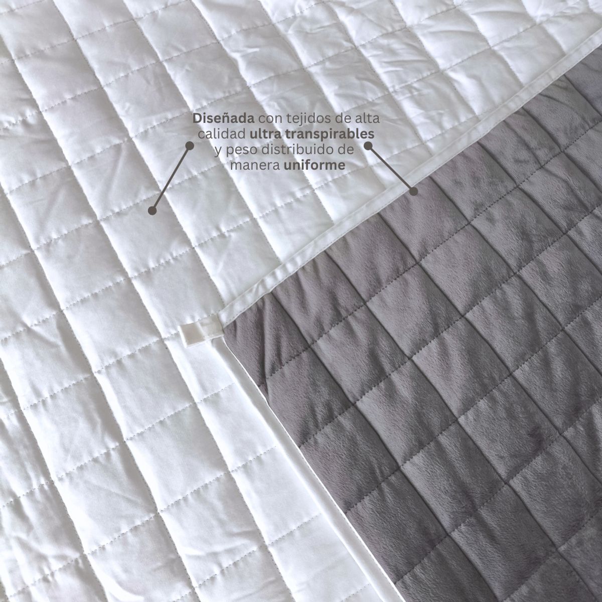 HYPNO HOME - Manta Pesada Antiestrés 4.5 Kg - Gris/Blanco