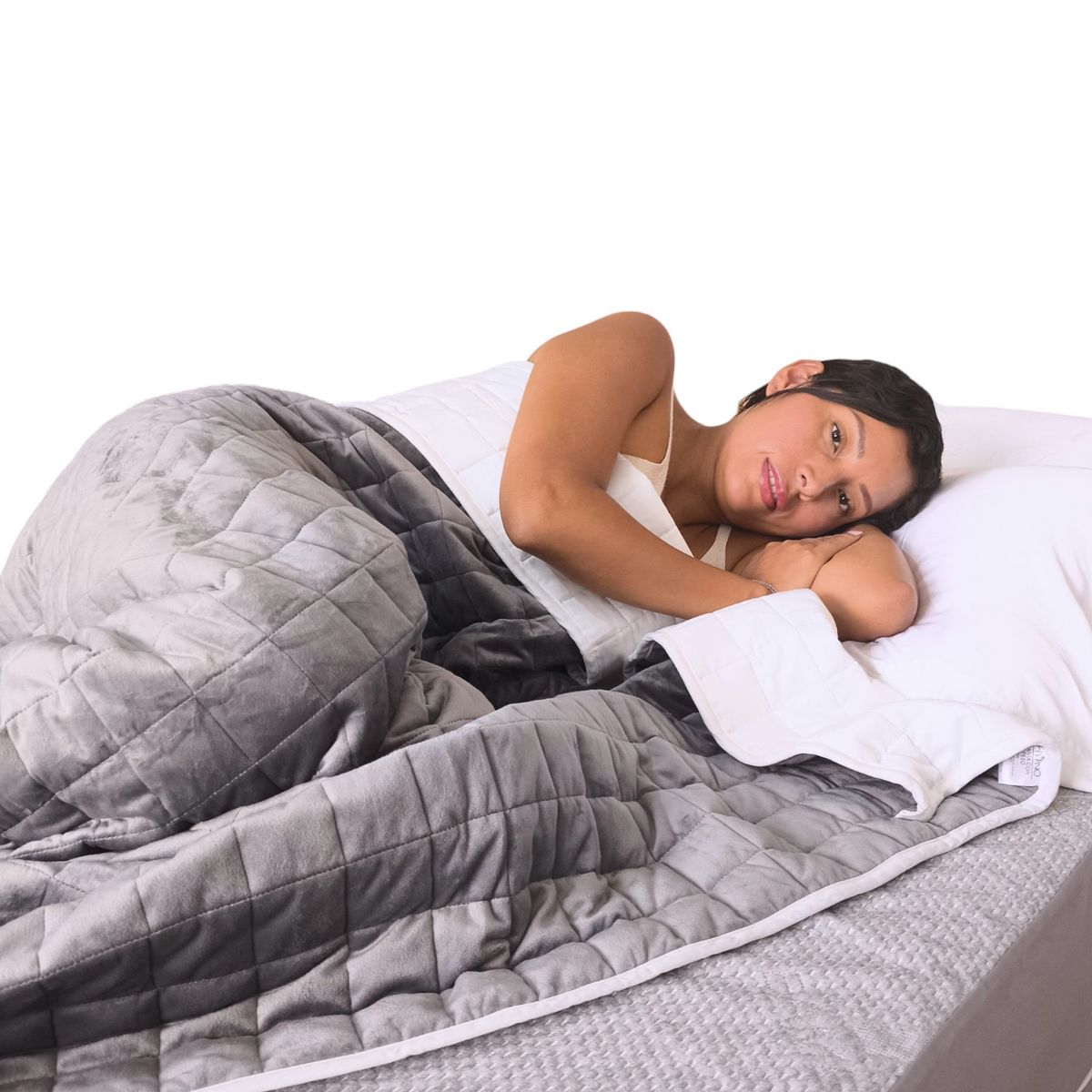 HYPNO HOME - Manta Pesada Antiestrés 3.2 Kg - Gris/Blanco