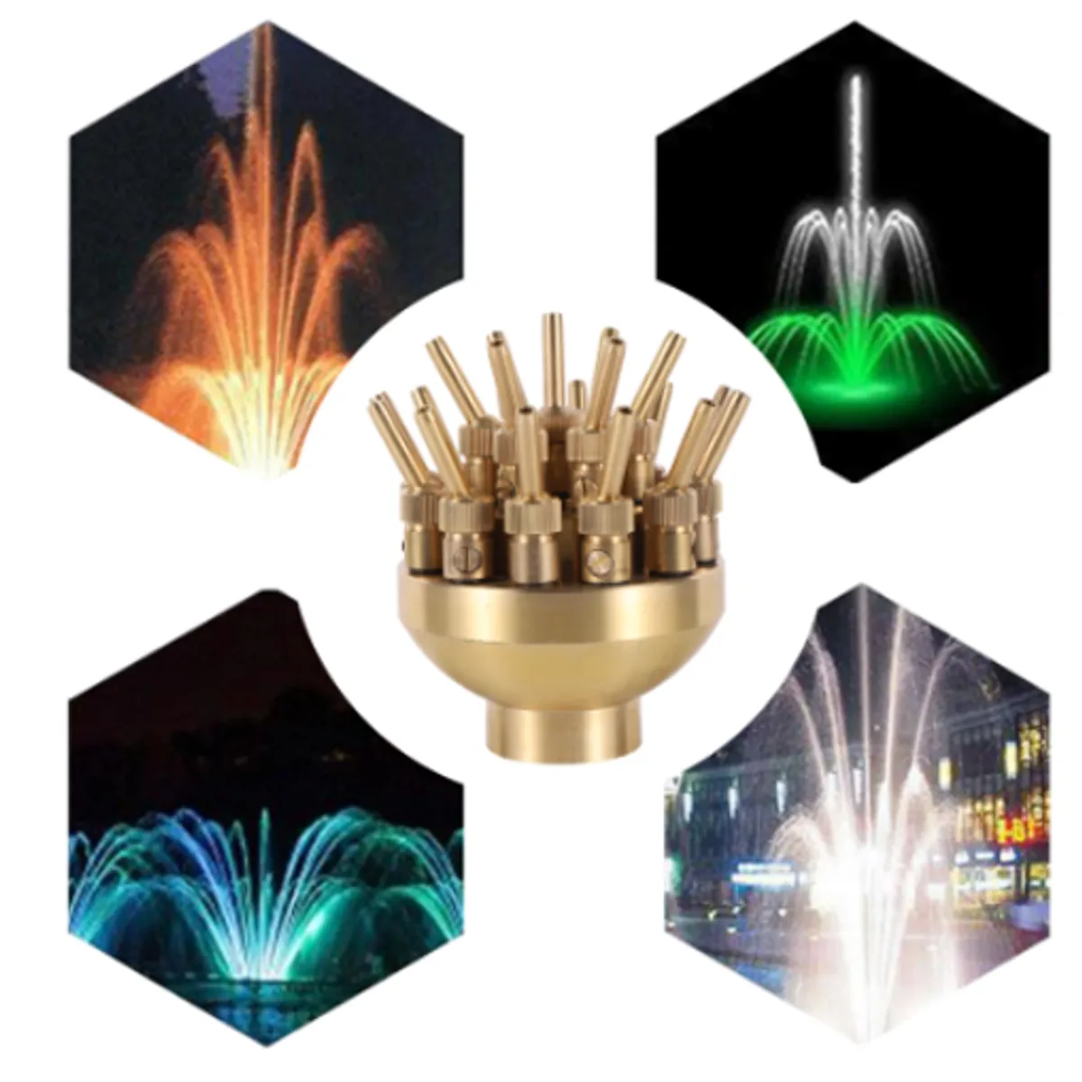 GENERICO - Boquilla para pileta o fuente efecto flor de lis de 1 pulgada