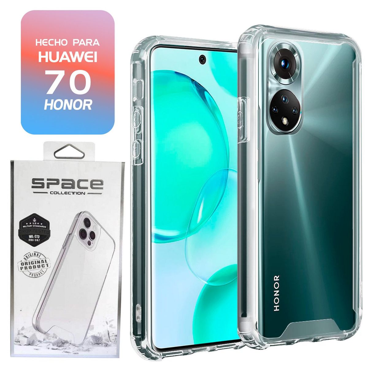 IMPORTADO MC - Space Case Transparente Huawei Honor 70 Funda Para celular