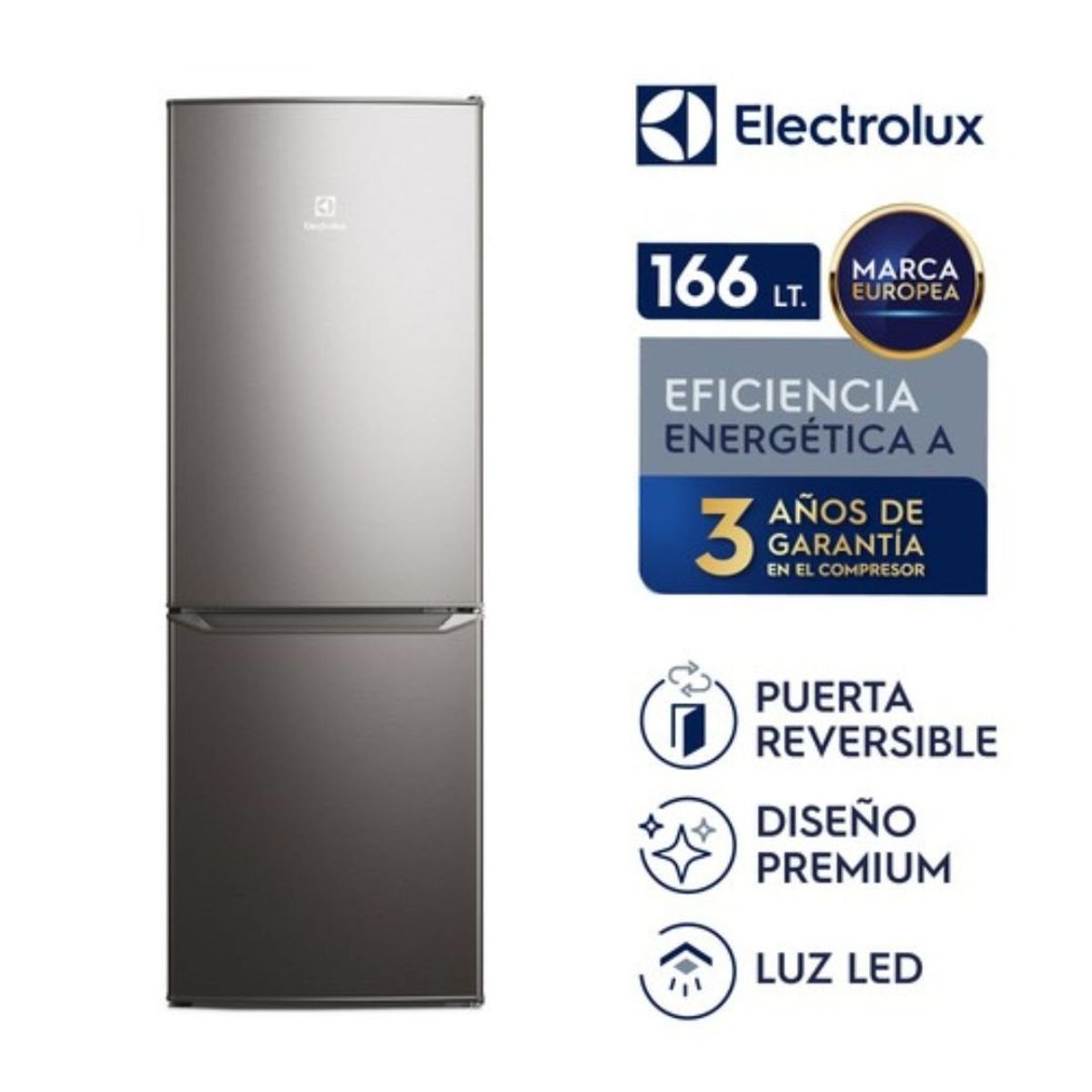 ELECTROLUX - Refrigerador Electrolux Frost Bottom Freezer 166L ERB162HS