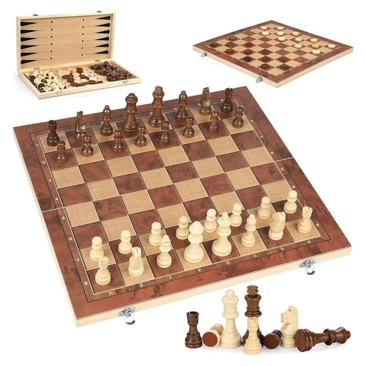 GENERICO - Juego de Mesa Ajedrez Pequeño De Madera