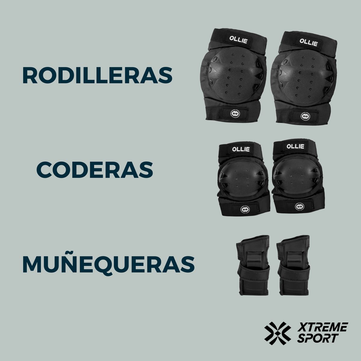 XTREME SPORT - Kit de Protección Niño Rodillera Coderas y Muñequeras M