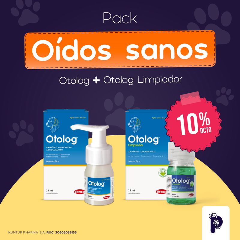 OTOLOG - PACK OÍDOS SANOS PARA PERROS Y GATOS - OTOLOG