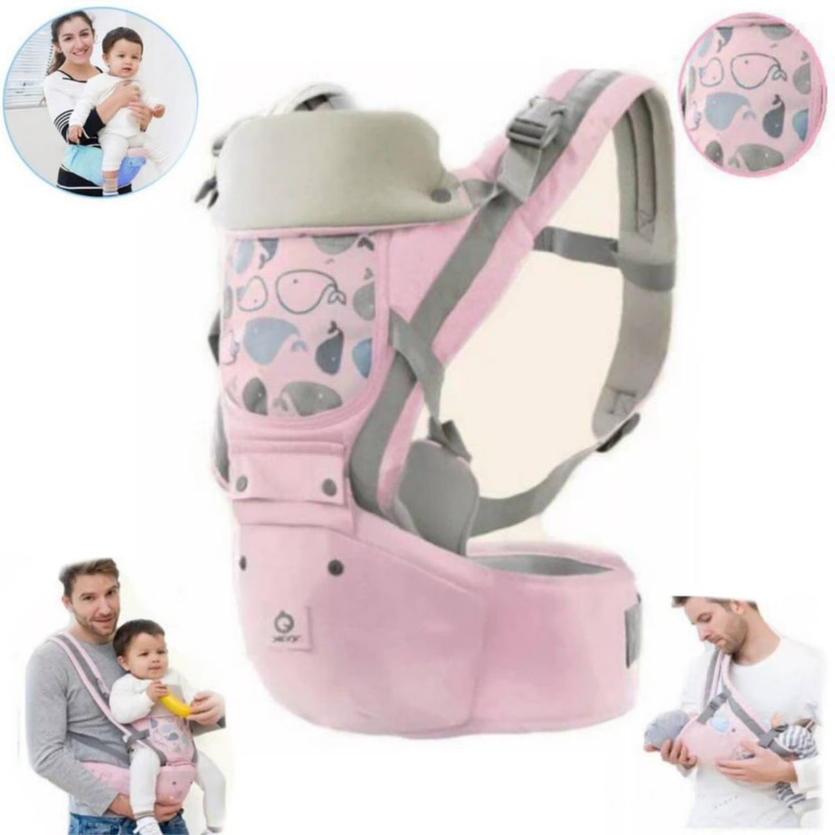 IMPORTADO MC - Canguro para Bebé Ergonómico 3 en 1 Niña