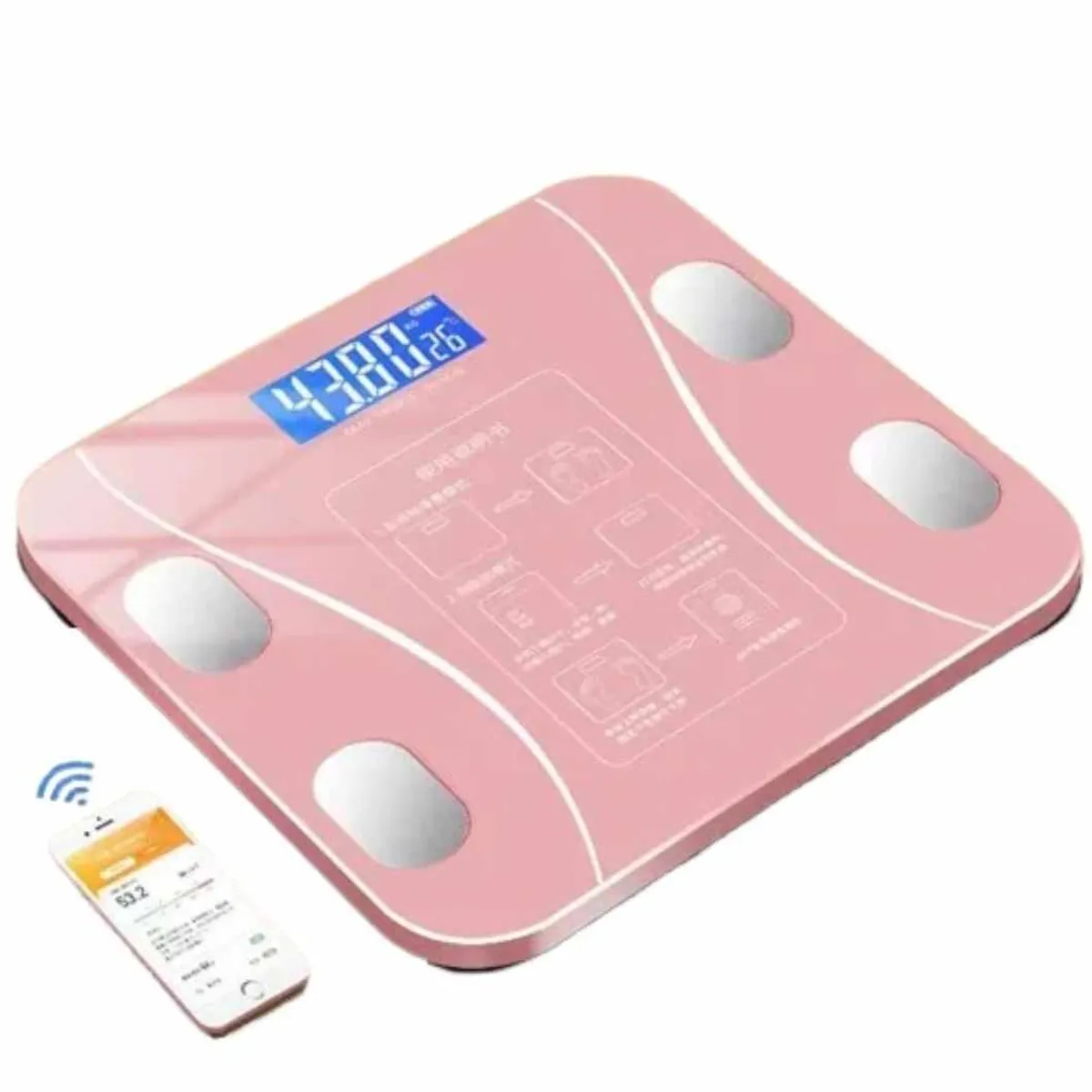 GENERICO - Balanza Digital Electronica Smart Inteligente Personal Bluetooth