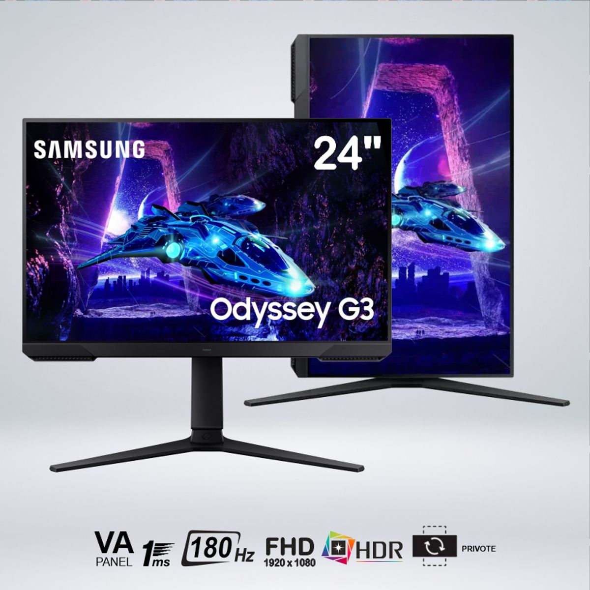 SAMSUNG - MONITOR GAMER ODYSSEY G3 FHD 24 " VA 180HZ 1MS HDR10 LS24DG300ELXPE