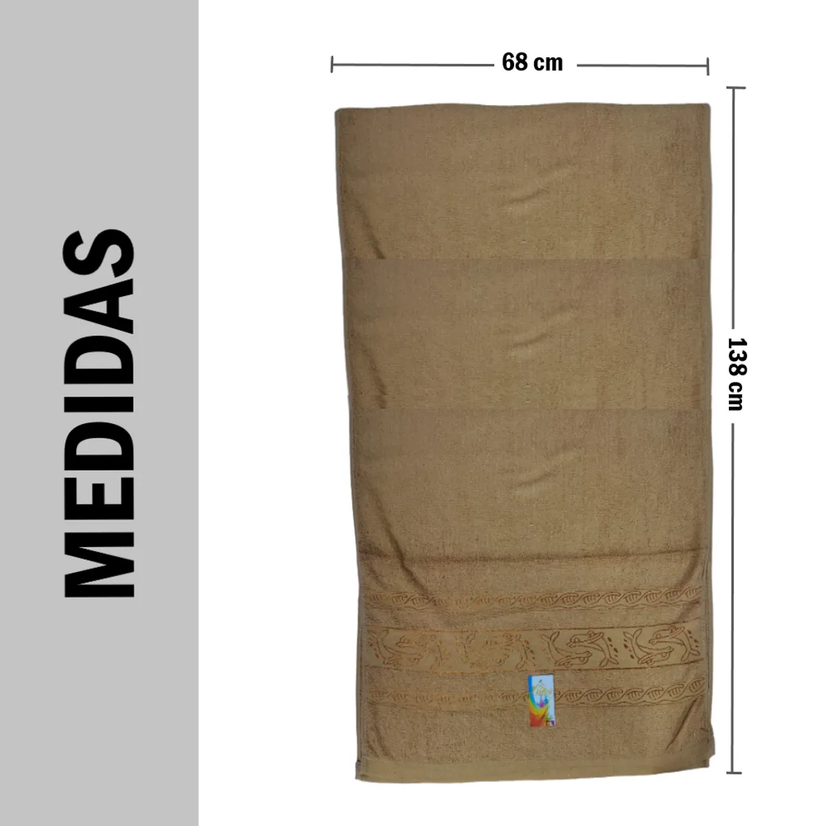 GENERICO - Toalla de cuerpo suave Beige - 138x68cm