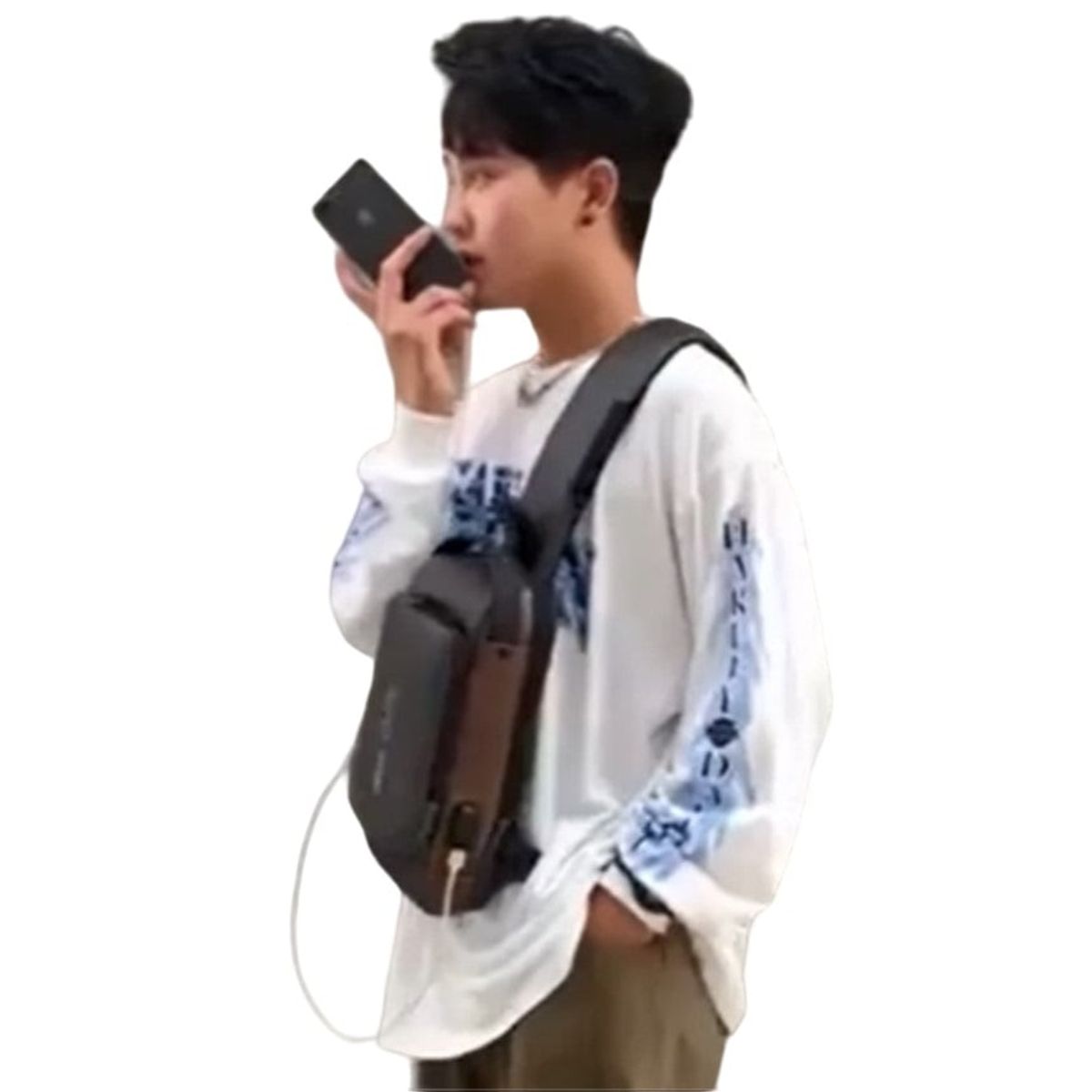 GENERICO - Bolso Morral Antirrobo Candado Clave Negro/marrón USB  Mochila Genieka