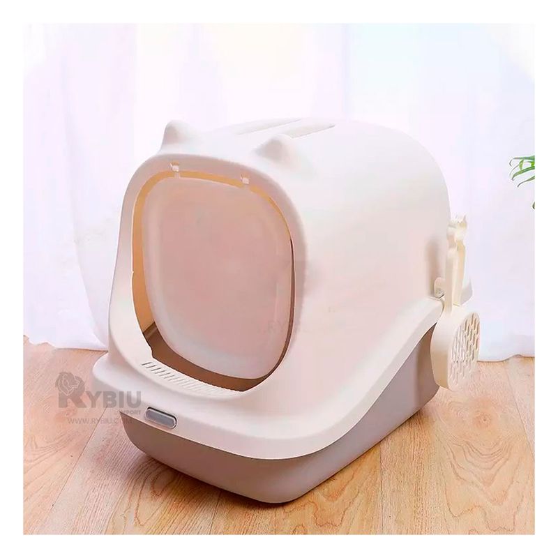 GENERICO - Arenero Facil de Limpiar de Color Plomo Y+Stickers