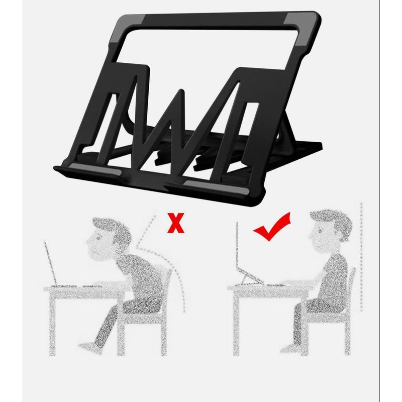 GENERICO - BASE AJUSTABLE PARA COMPUTADORA PORTATIL TABLET NEGRO