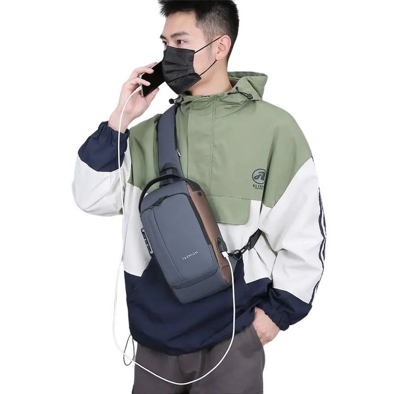 GENERICO - Bolso Morral Antirrobo Candado Clave Plomomarrón USB Mohila Genieka