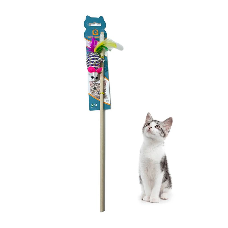 GENERICO - Varita con Peluche para Gato Juguete