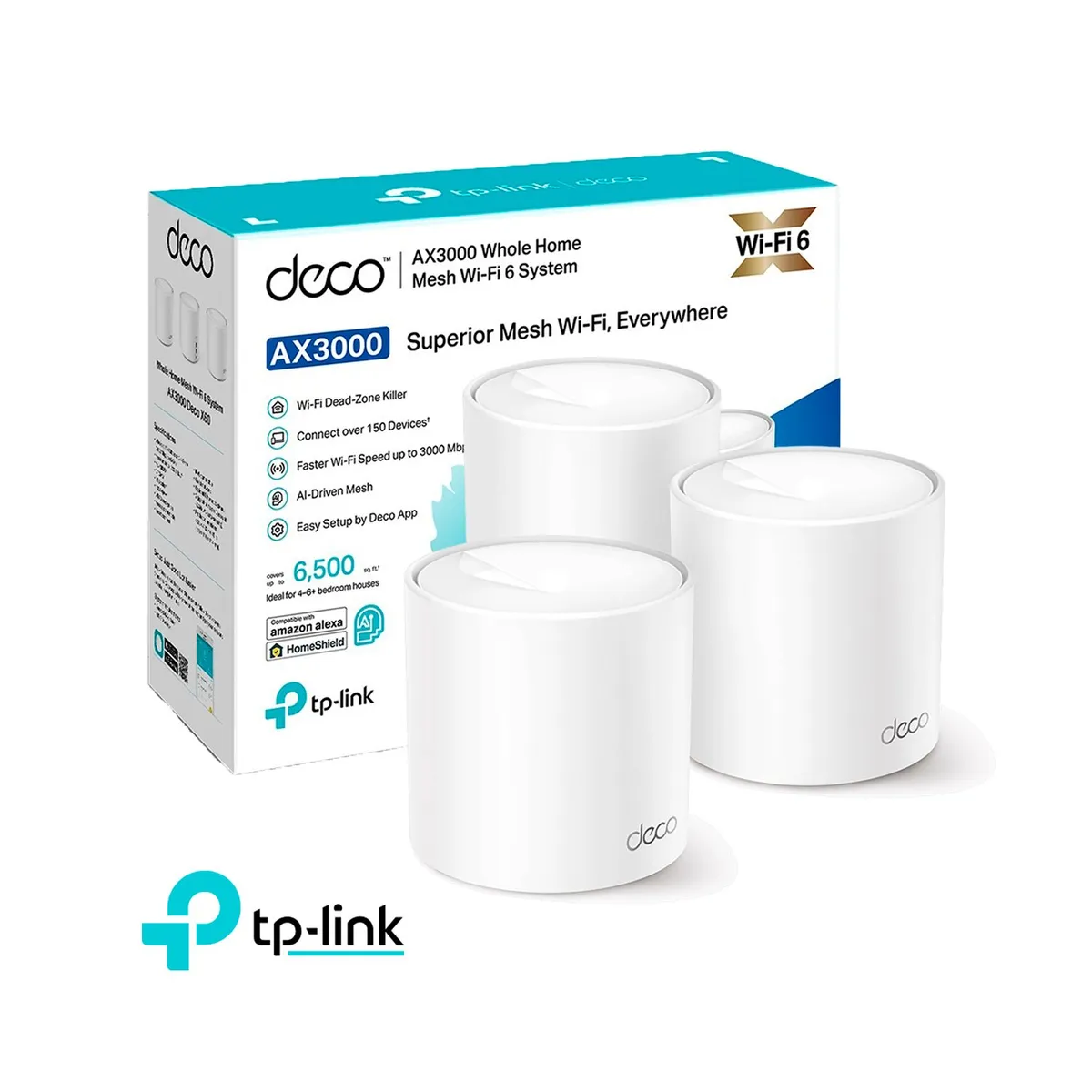 TP LINK - Sistema Mesh Tp-Link Deco X50 3 Pack Doble Banda Wifi 6 Ax3000