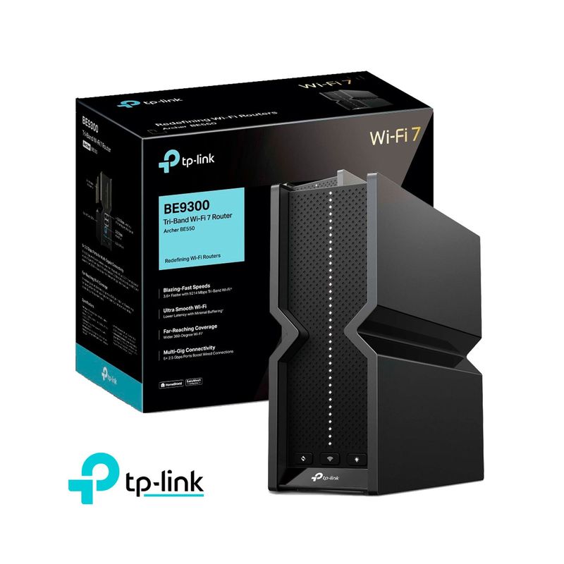 TP LINK - TP-Link Archer BE550 Wi-Fi 7 Router Tri-Band BE9300