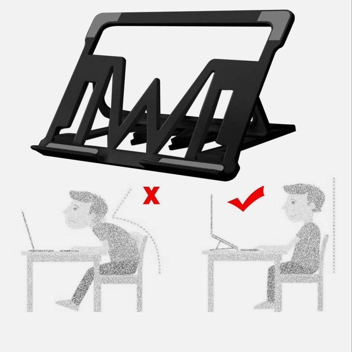 GENERICO - BASE PARA  TABLET CEL GRADUABLE NEGRO