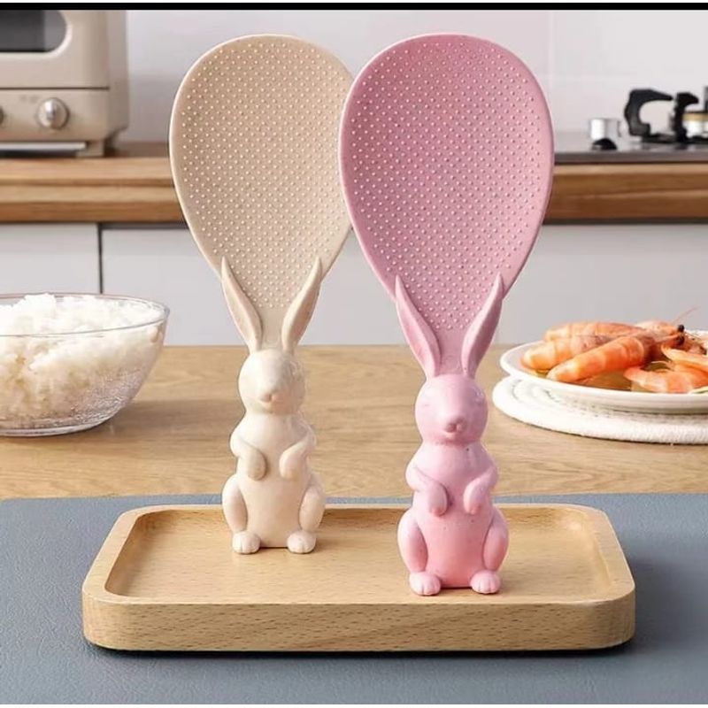 GENERICO - CUCHARON DE ARROZ ERGONOMICO CONEJO SET X 2