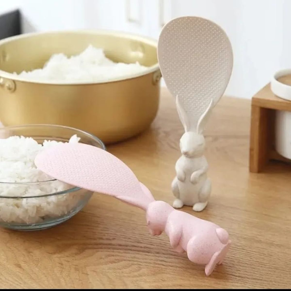 GENERICO - CUCHARON DE ARROZ ERGONOMICO CONEJO SET X 2