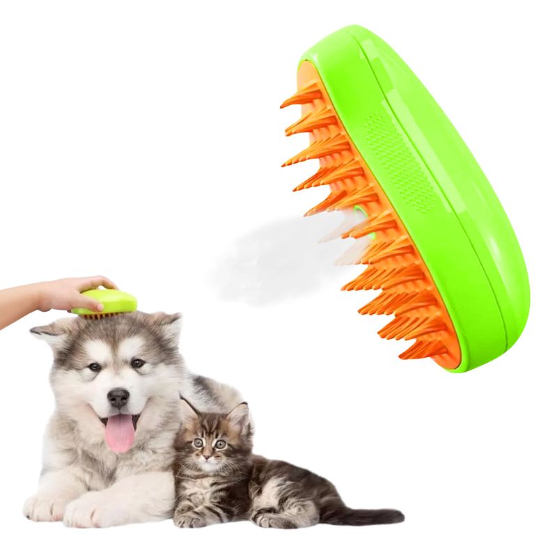 BUYPAL - Cepillo para Mascotas a Vapor Quita Pelusa Suave y Portatil