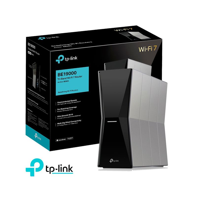 TP LINK - TP-Link Archer BE805 Wi-Fi 7 Router Tri-Band BE19000