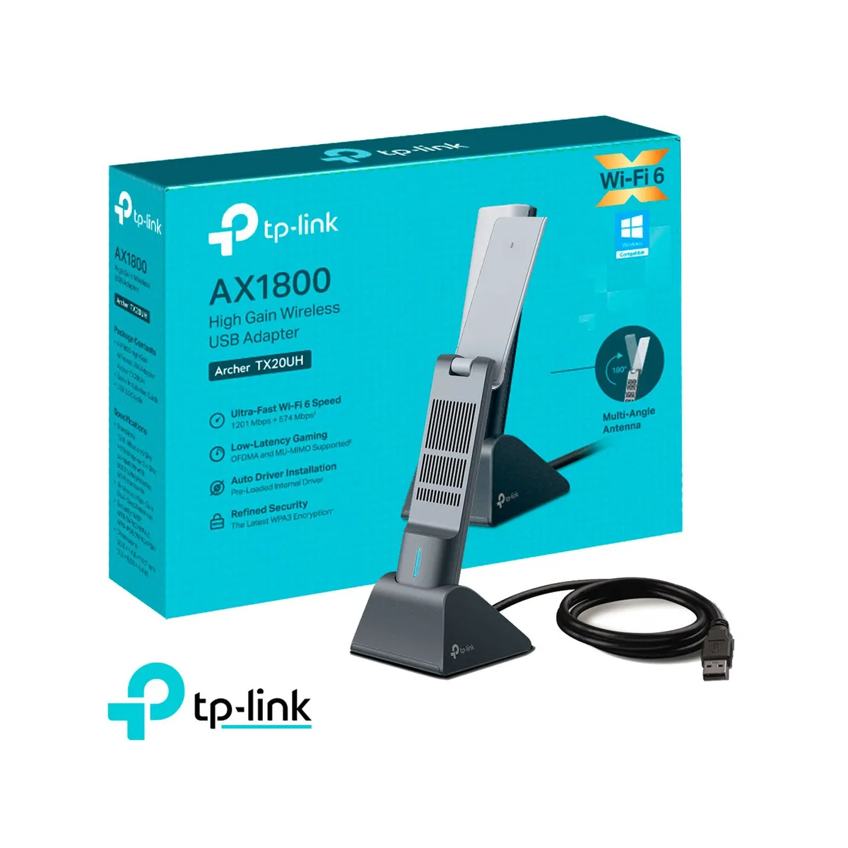 TP LINK - TP-Link Archer TX20UH Adaptador USB inalámbrico Wi-Fi 6 AX1800