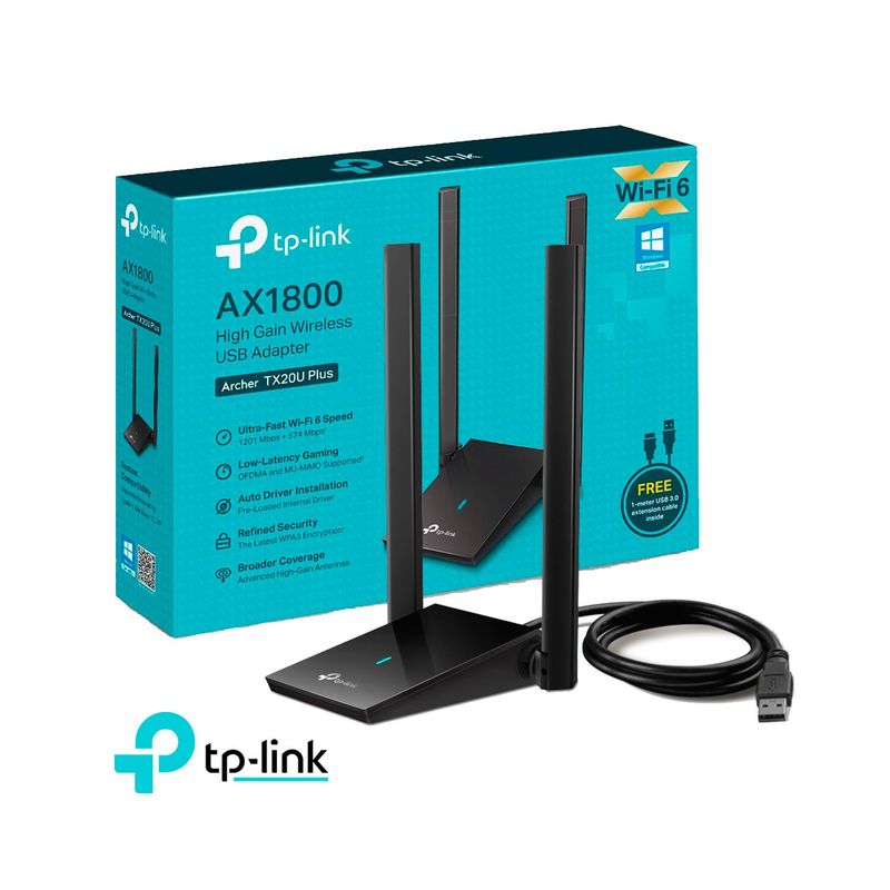 TP LINK - TP-Link Archer TX20U Plus Adaptador USB inalámbrico Wi-Fi 6 AX1800