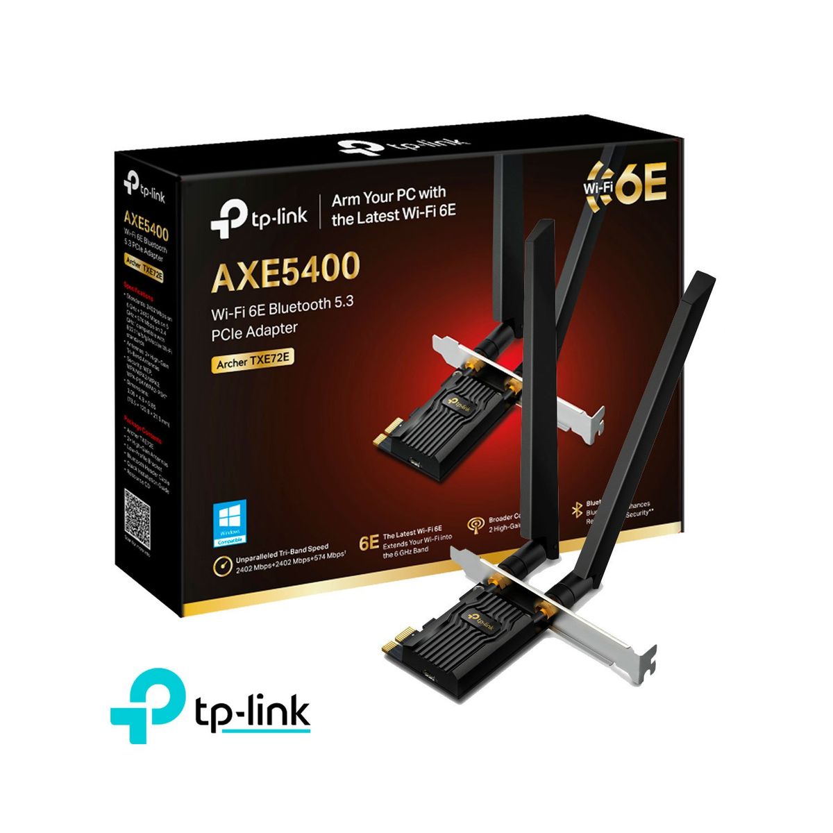 TP LINK - TP-Link Archer TXE72E Adaptador de red PCIe AXE5400 Wi-Fi 6E