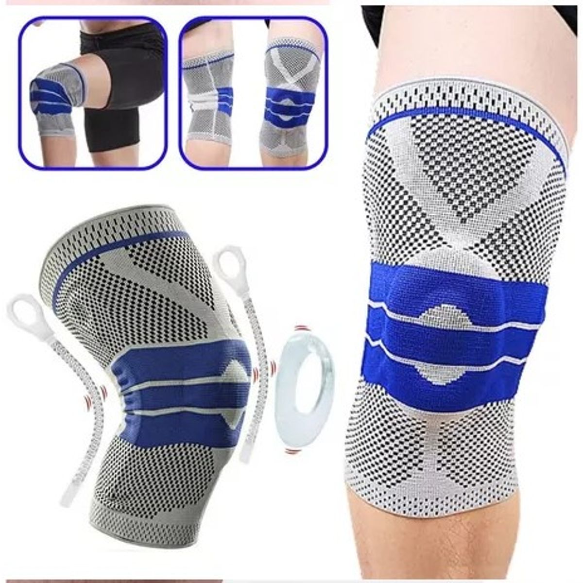 GENERICO - Rodillera de compresión anillo Gel de silicona flexible