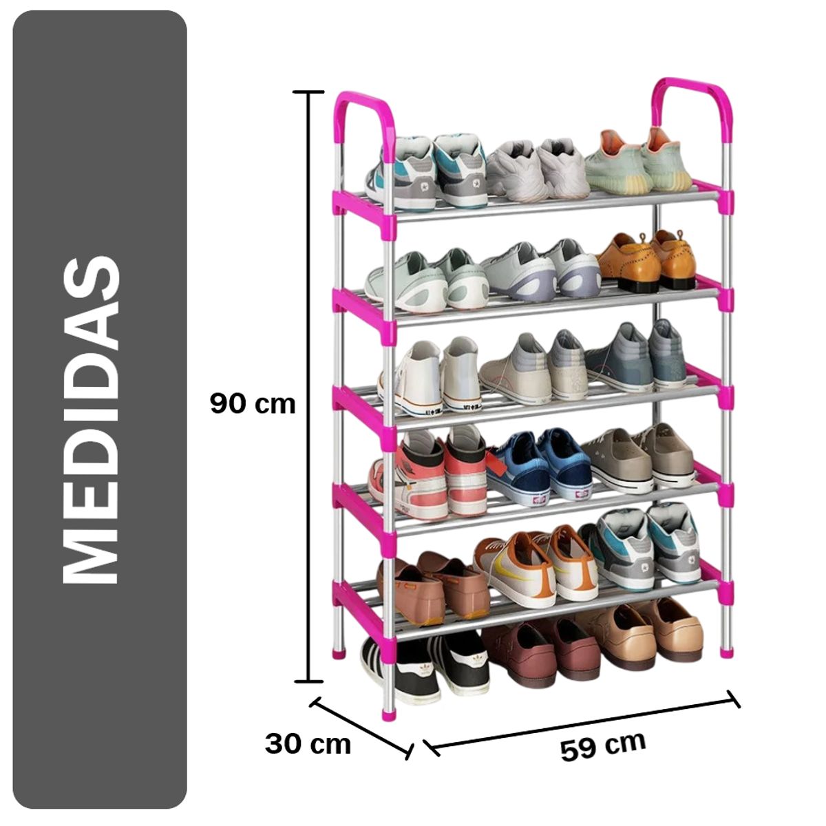 GENERICO - Organizador Estante Zapatero 5 Niveles ROSADO