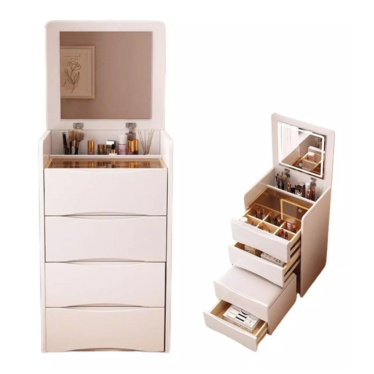 GENERICO - Tocador De Maquillaje Con Espejo Tipo Tapa Elegante WJY074J1