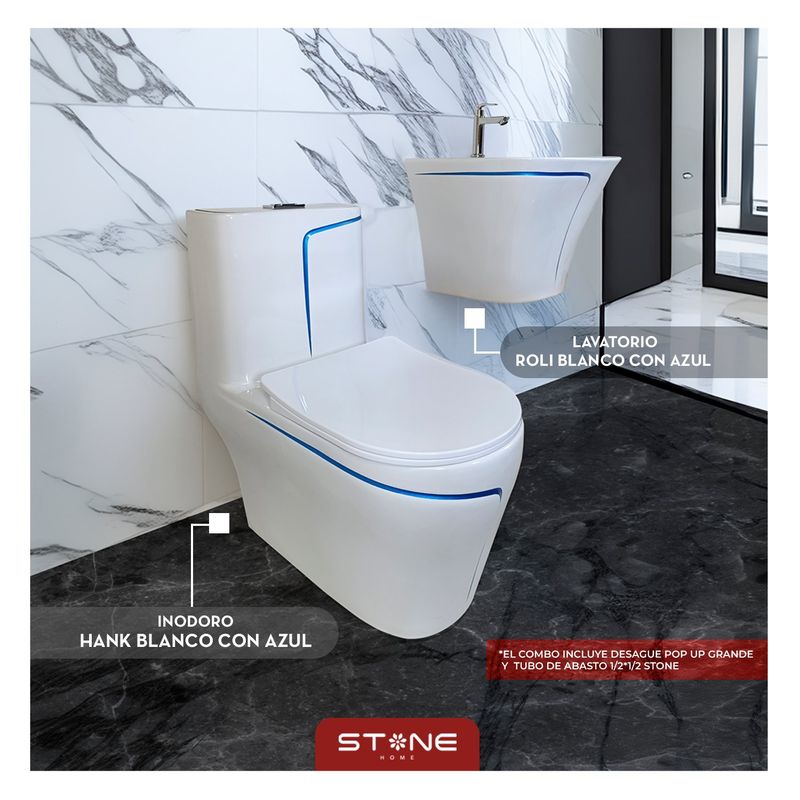 STONE - COMBO HANK REDONDO BLANCOCON AZUL + ROLI BLANCO C AZUL- STONE