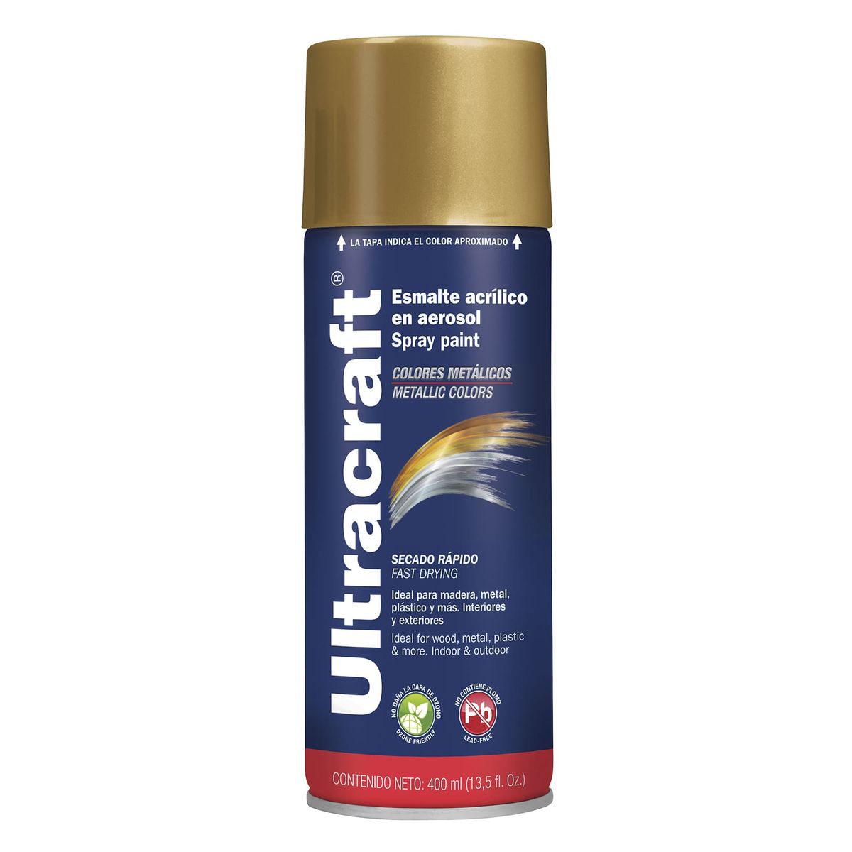 GENERICO - Pintura spray color Dorado x4 unidades Ultracraft
