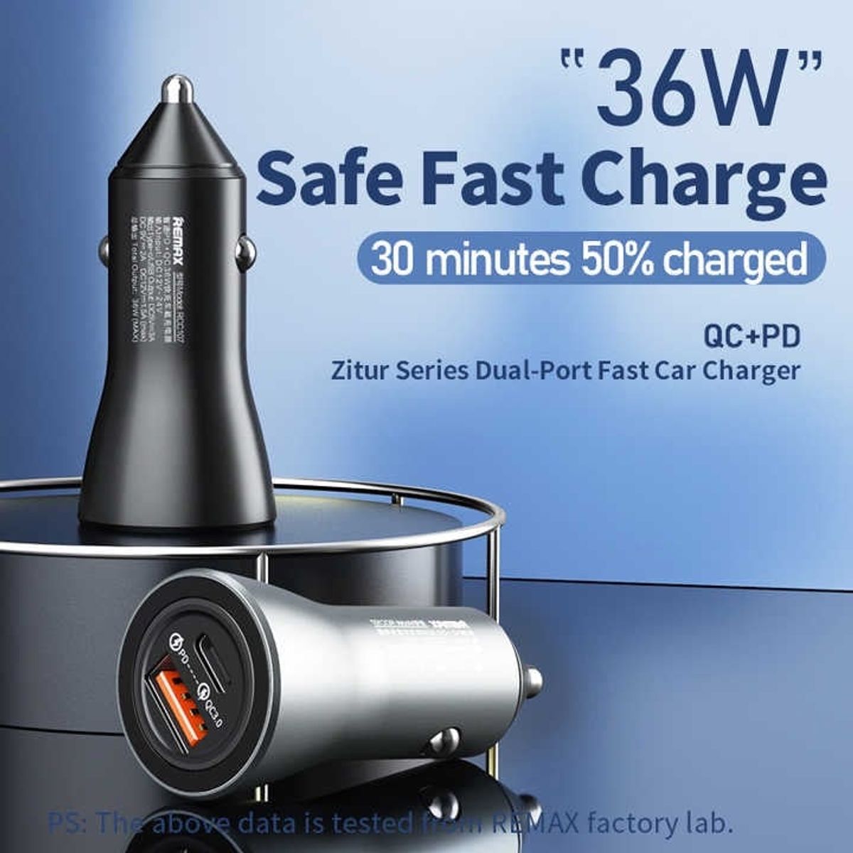 REMAX - Cargador de Auto Remax Tipo-C USB 24A  Carga Rápida y Compacta