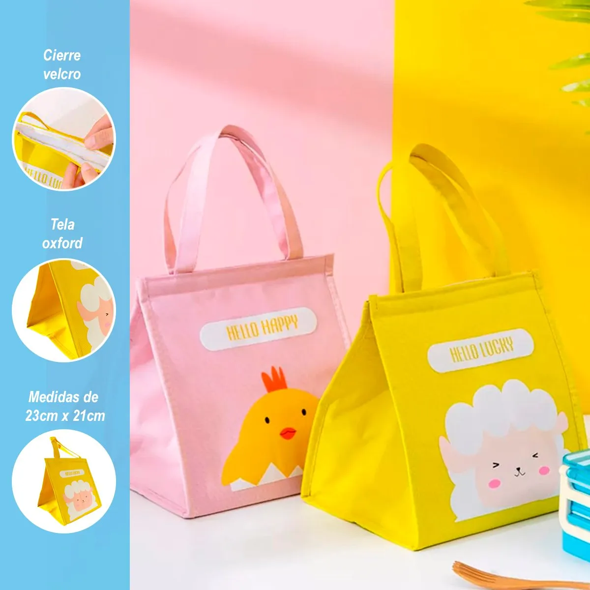 GENERICO - Lonchera Térmica Portátil Kawai 23cm Diseños Varios