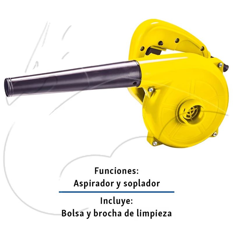 GENERICO - Soplador y Aspirador de aire 600W Para Casa Auto Hojas Jardin Amarillo