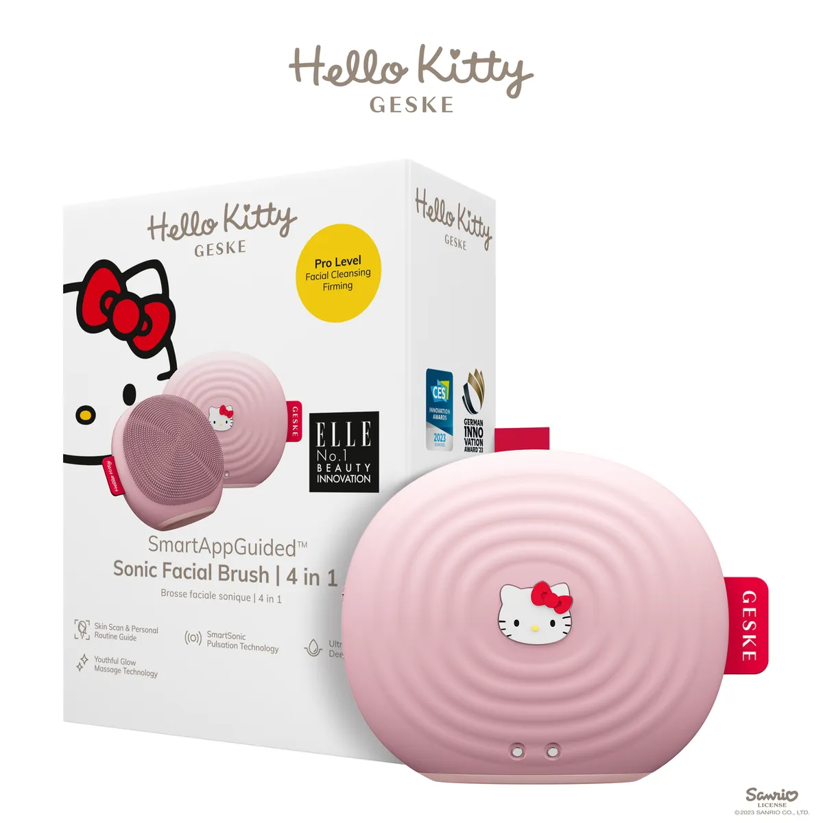 GESKE - Cepillo Sónico Facial Hello Kitty Rosa