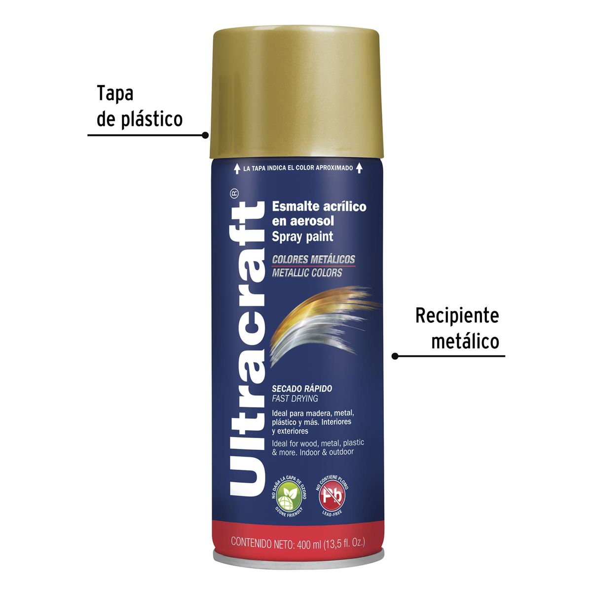 GENERICO - Pintura spray color Oro premiun Ultracraft