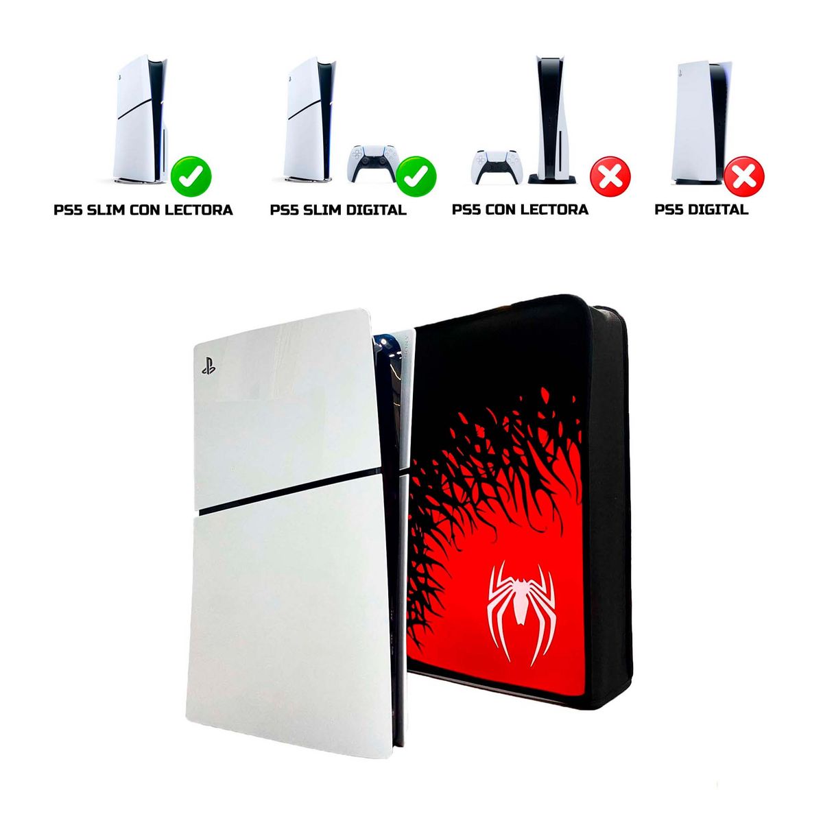 GENERICO - Funda Protector Antipolvo Modelo Spider Compatible Ps5 Slim