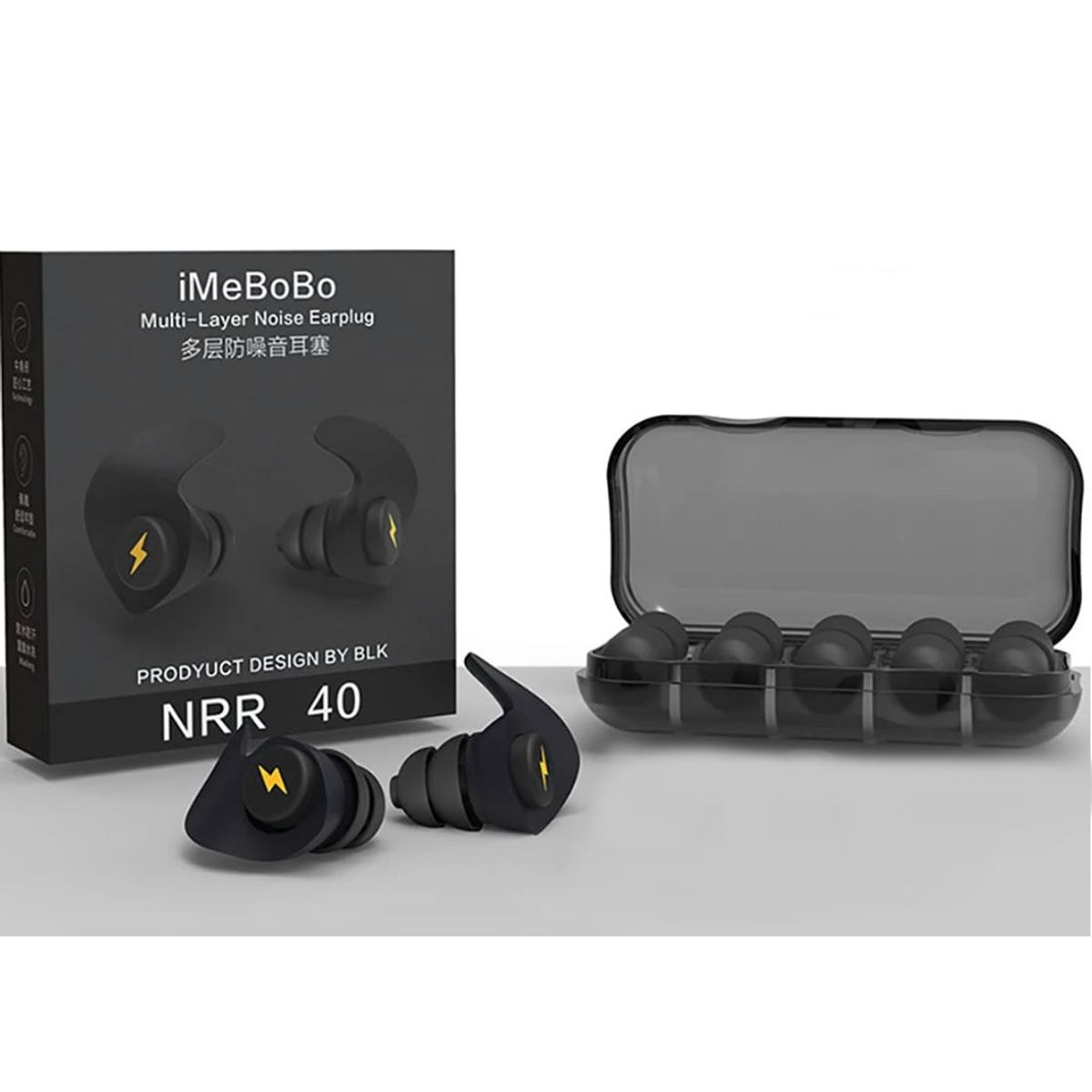 GENERICO - TAPONES PARA LOS OIDOS + 5 PARES DE REPUESTO CON ESTUCHE