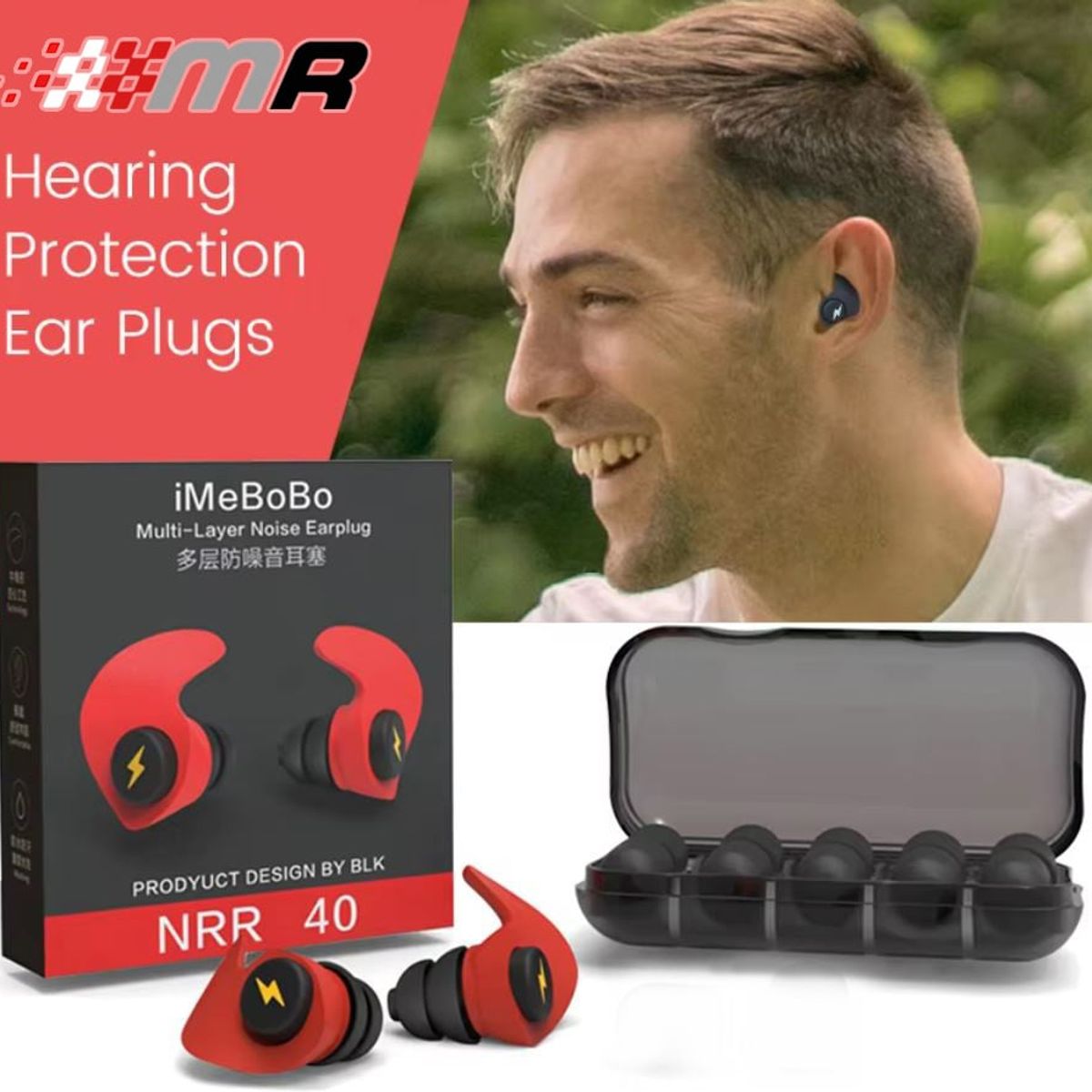 GENERICO - TAPONES PARA LOS OIDOS + 5 PARES DE REPUESTO CON ESTUCHE