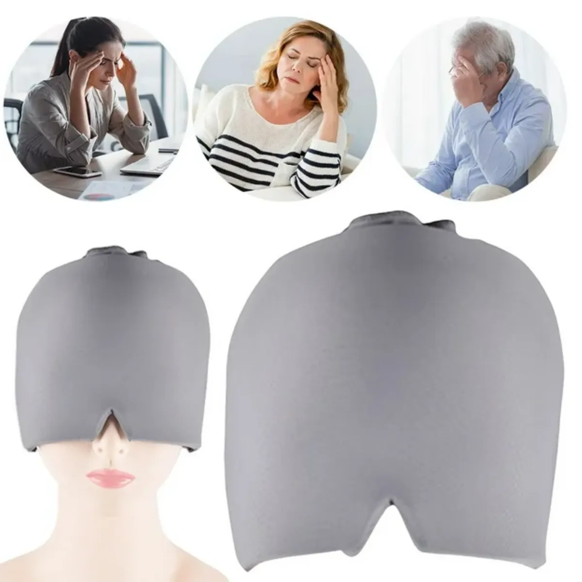 GENERICO - Gorro De Gel Para Aliviar La Migraña - Plomo