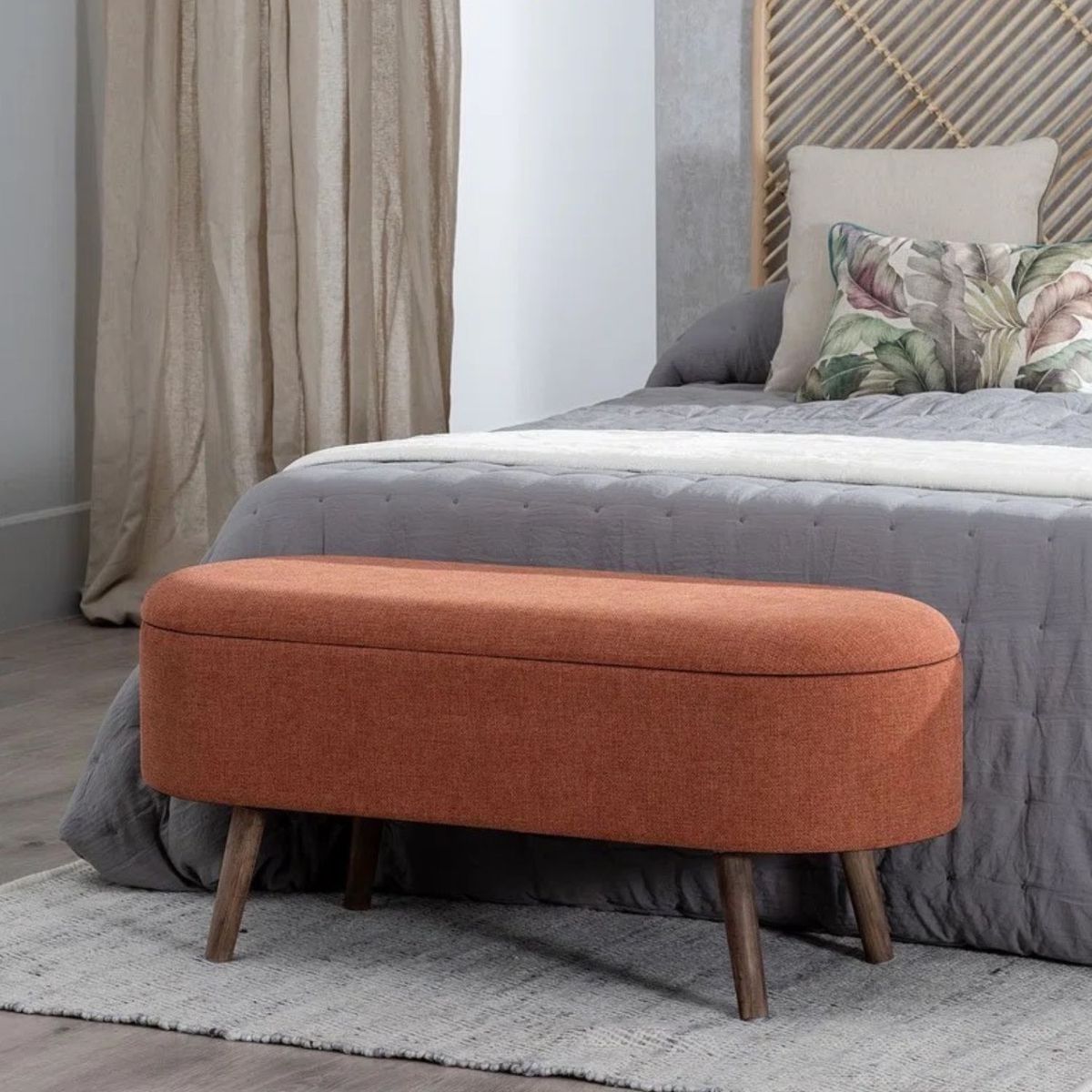 GENERICO - Banqueta Baúl Olivar Teja Decoban Hogar