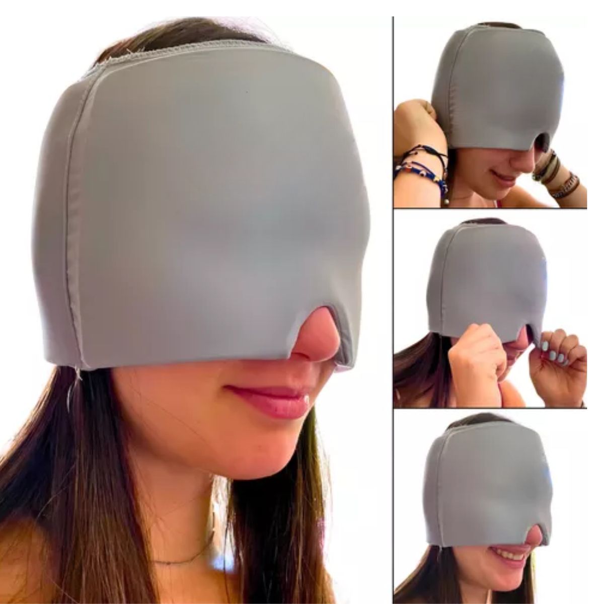 GENERICO - Gorro Con Gel Para Aliviar El Dolor De La Migraña - Plomo