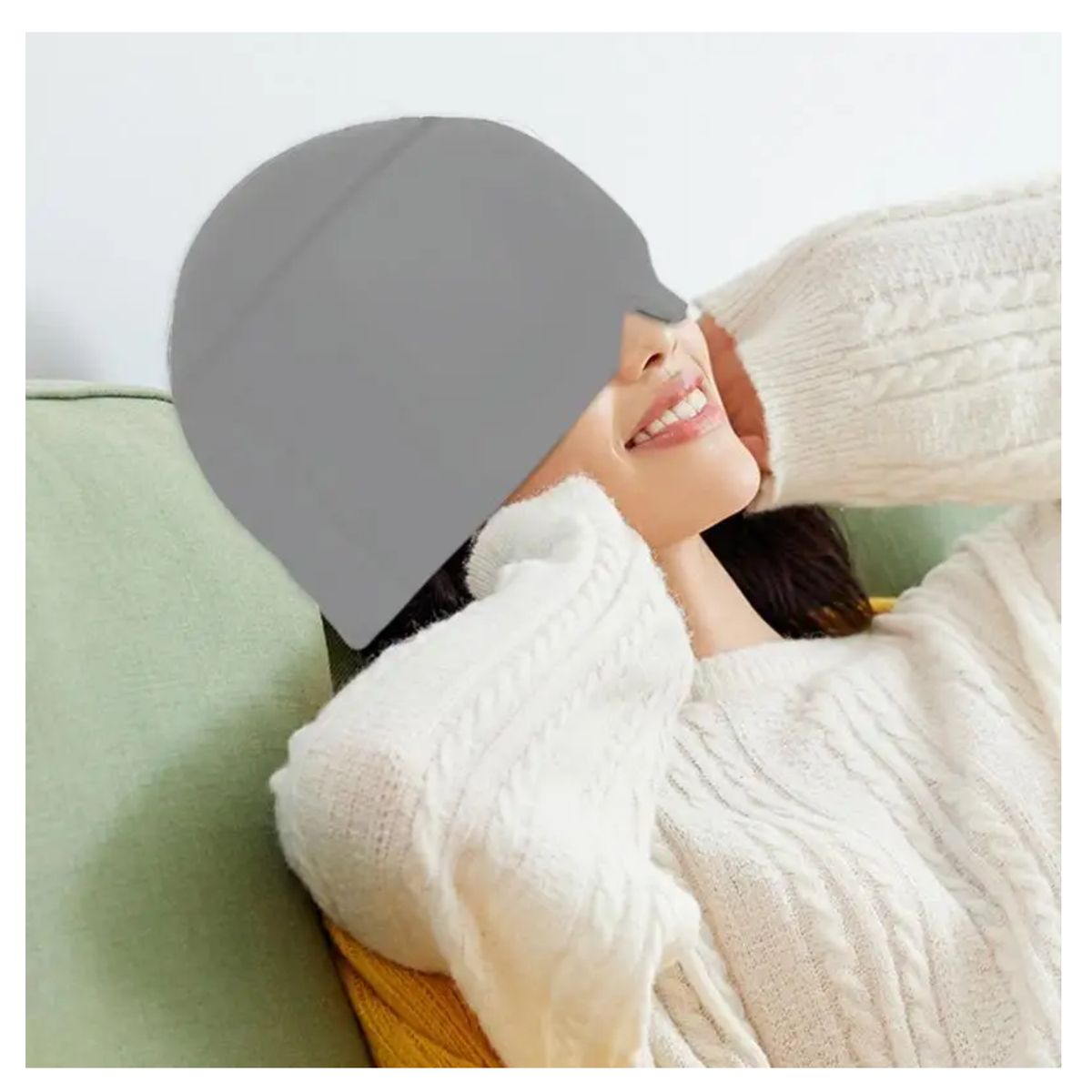 GENERICO - Gorro Con Gel Para Aliviar El Dolor De La Migraña - Plomo