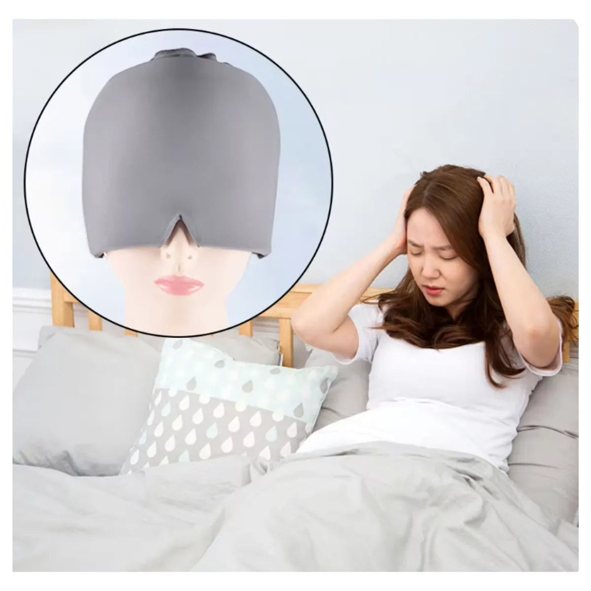 IMPORTADO MC - Gorro en Gel Para Alivio De La Migraña - Plomo