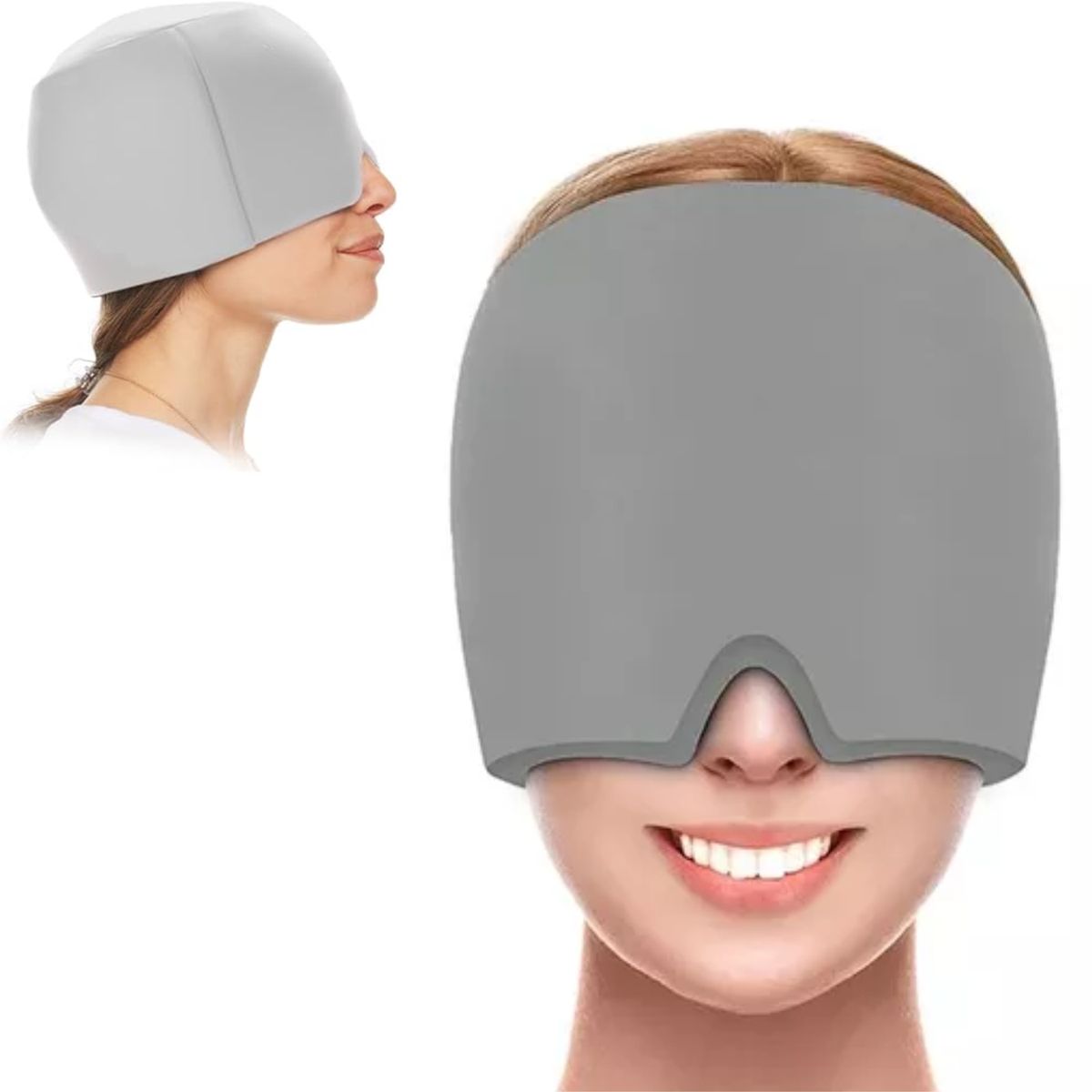 GENERICO - Gorro Terapéutico Para Migrañas y Dolores De Cabeza - Plomo