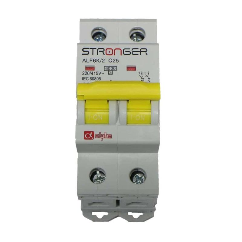 NACIONAL - INTERRUPTOR TERMICO 2 X 32 AMP ALPHA  STRONGER 6KA 220V/415V